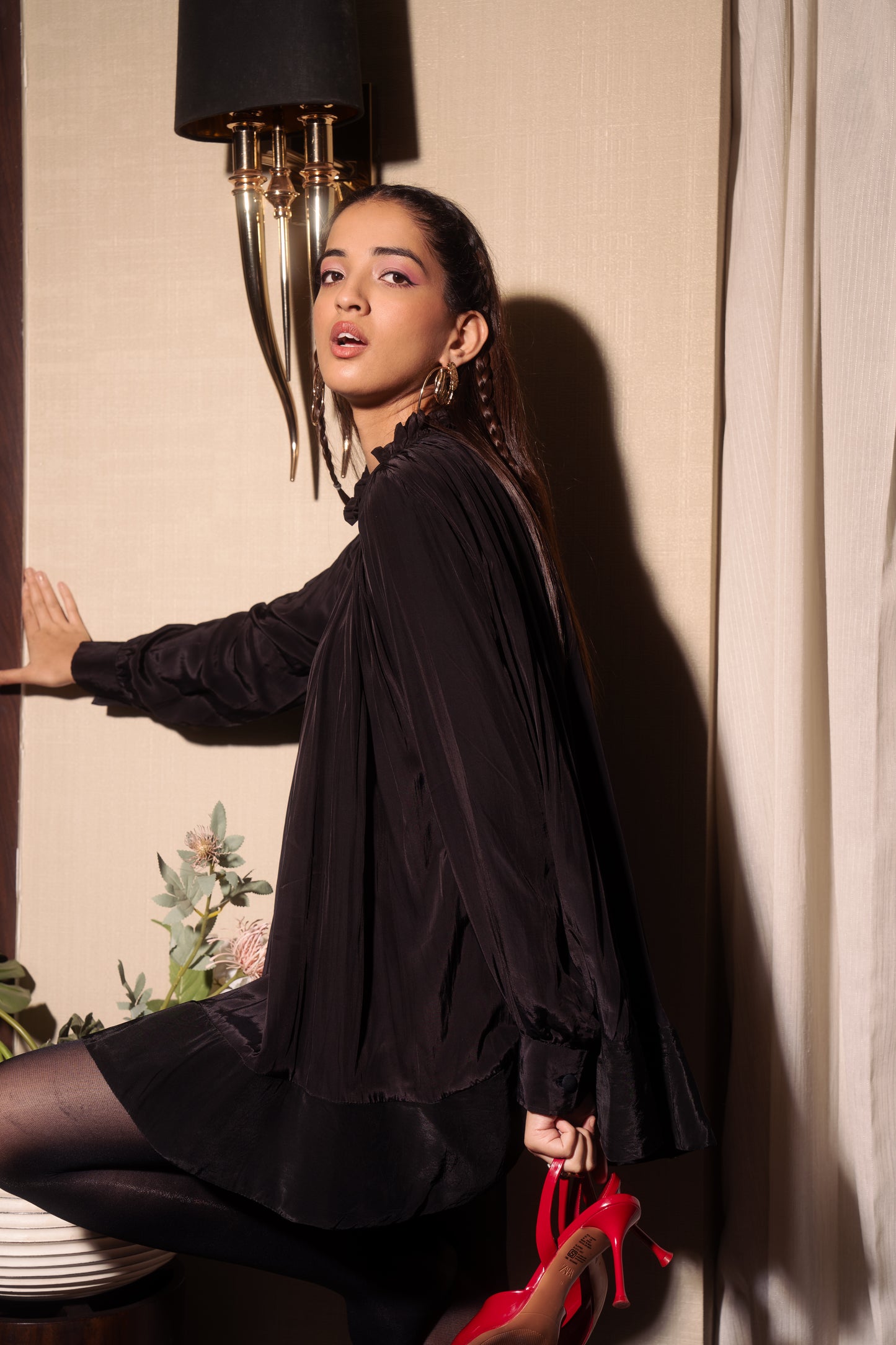 MIDNIGHT RUFFLE DRESS