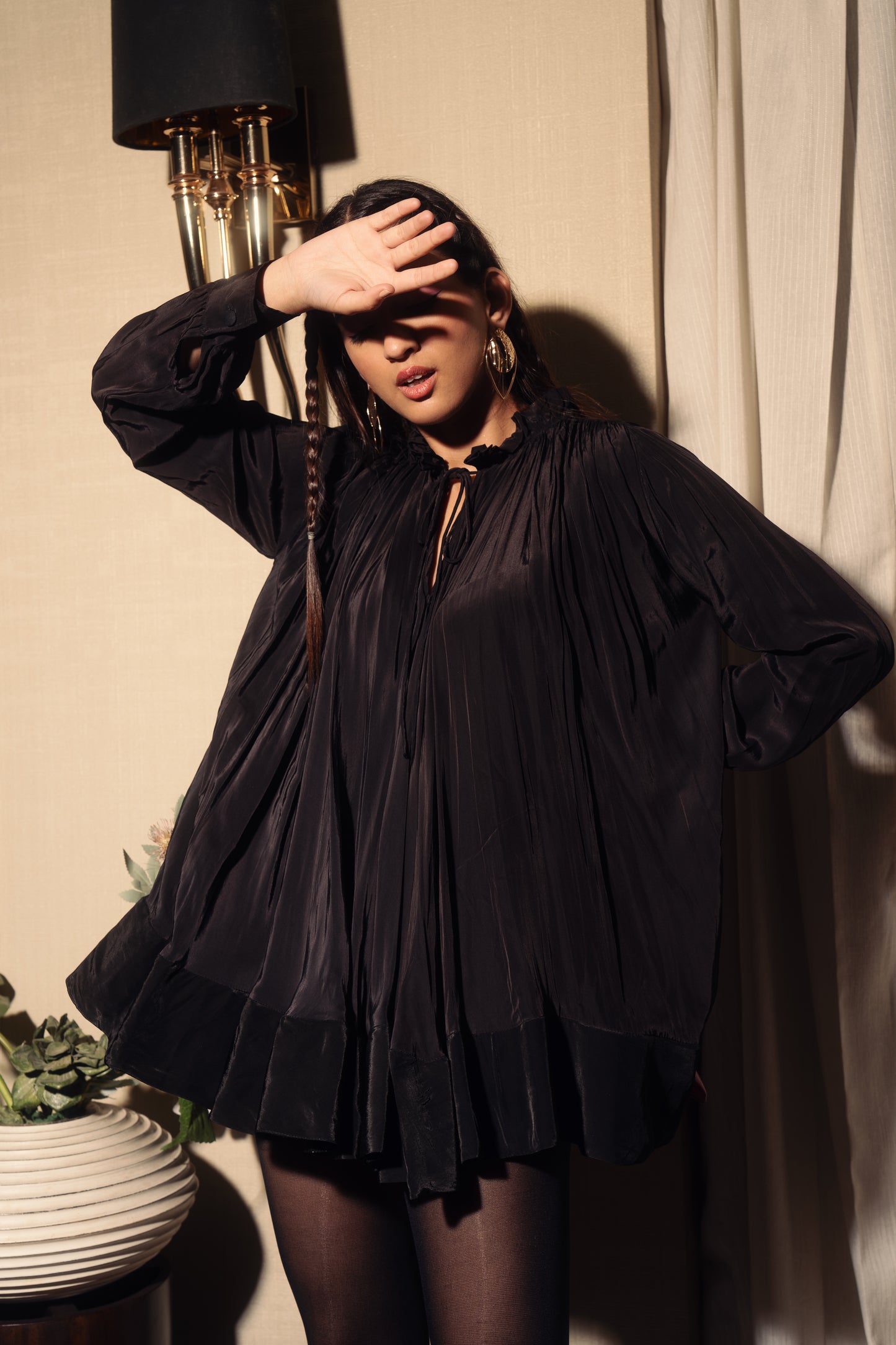 MIDNIGHT RUFFLE DRESS