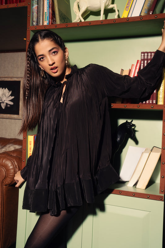 MIDNIGHT RUFFLE DRESS